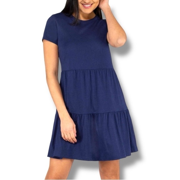 Nicole Miller Dresses & Skirts - Nicole Miller Tiered Short Sleeve Dress in Blue